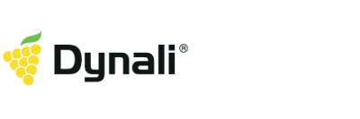 Dynali logo with green and yellow grape cluster icon