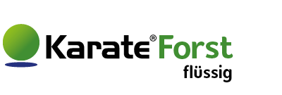 Karate Forst flüssig logo with green circle and black and green text