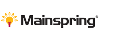 Mainspring logo with lightbulb icon and black text