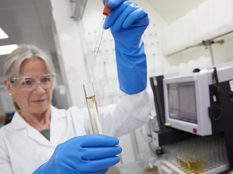 Scientist in chemistry lab