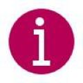 White lowercase “i” in a pink circle on a pink background