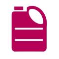 Magenta fuel can icon with two white horizontal lines