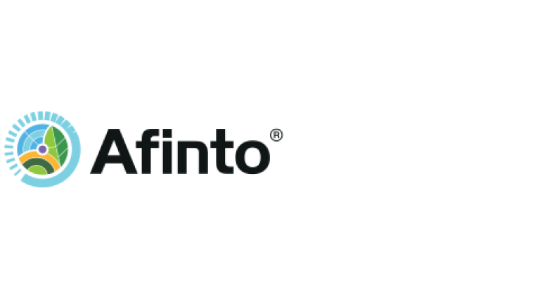 Afinto logo with circular blue-green icon and black text