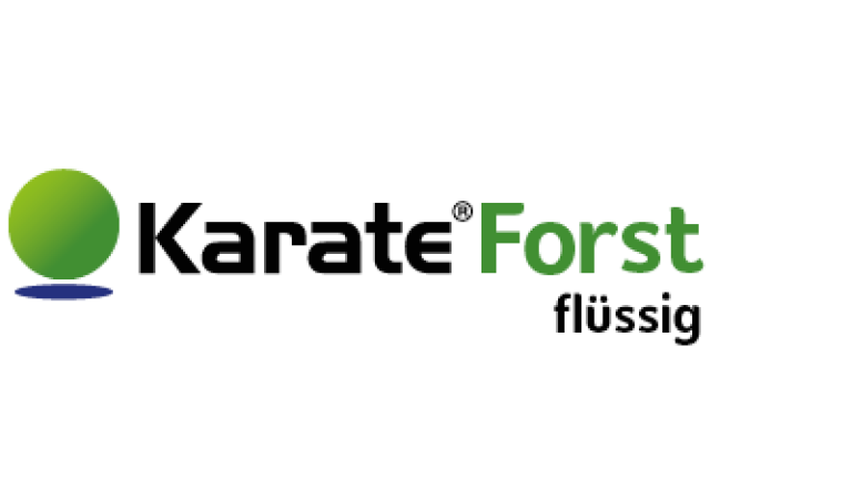 Karate Forst flüssig logo with green circle and black and green text